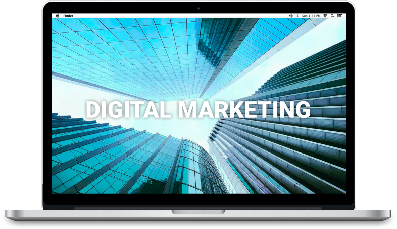 Laptop showing web design